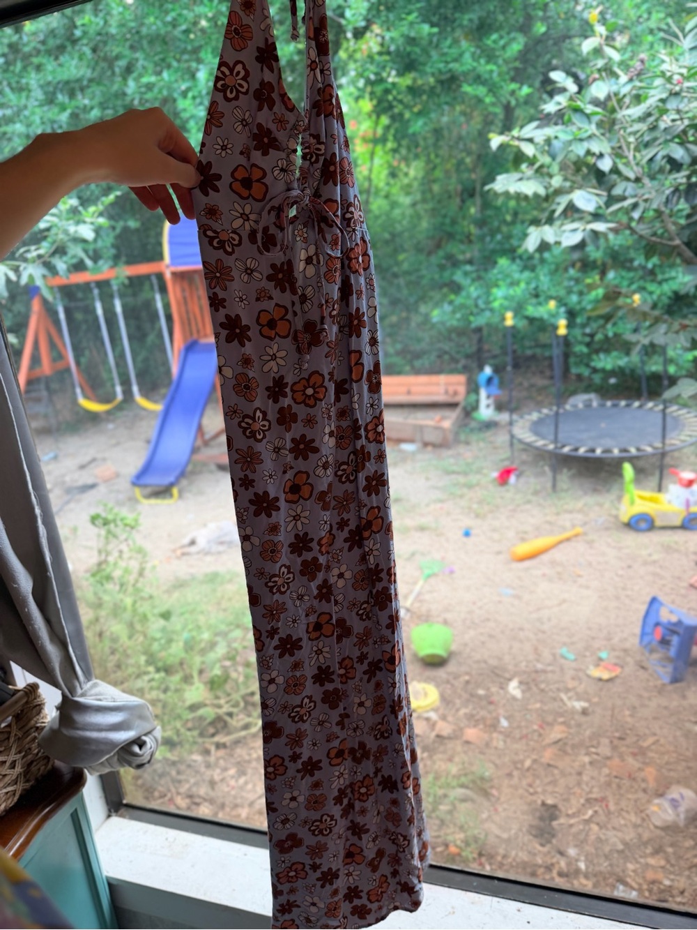 Inspired Hearts Brown and White Floral Maxi Dress